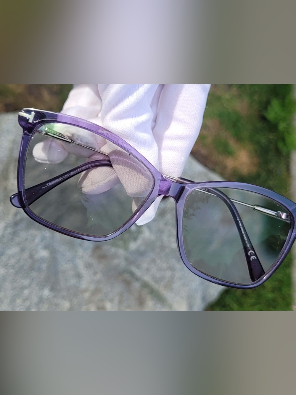 Authentic Tom Ford Translucent Lavender Cat-Eye Prescription Lenses and Case - Picture 4 of 10